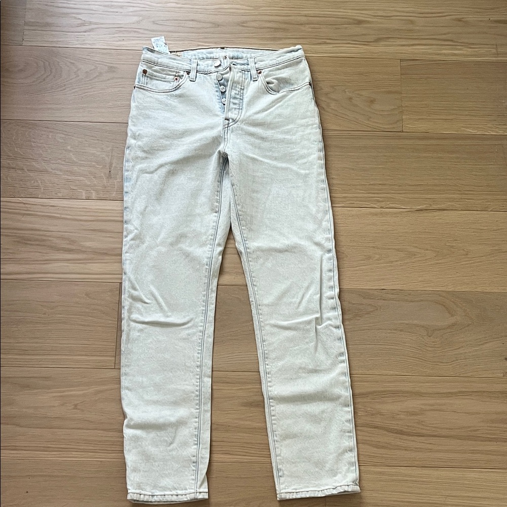 Levi’s skinny white washed jeans 501